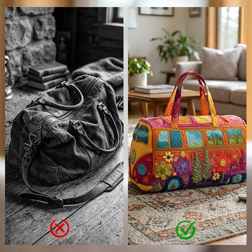 Quilted Floral Weekend Travel Duffel Bag with Reinforced Frame for Women | Carry-On Overnight Bag | Thomler