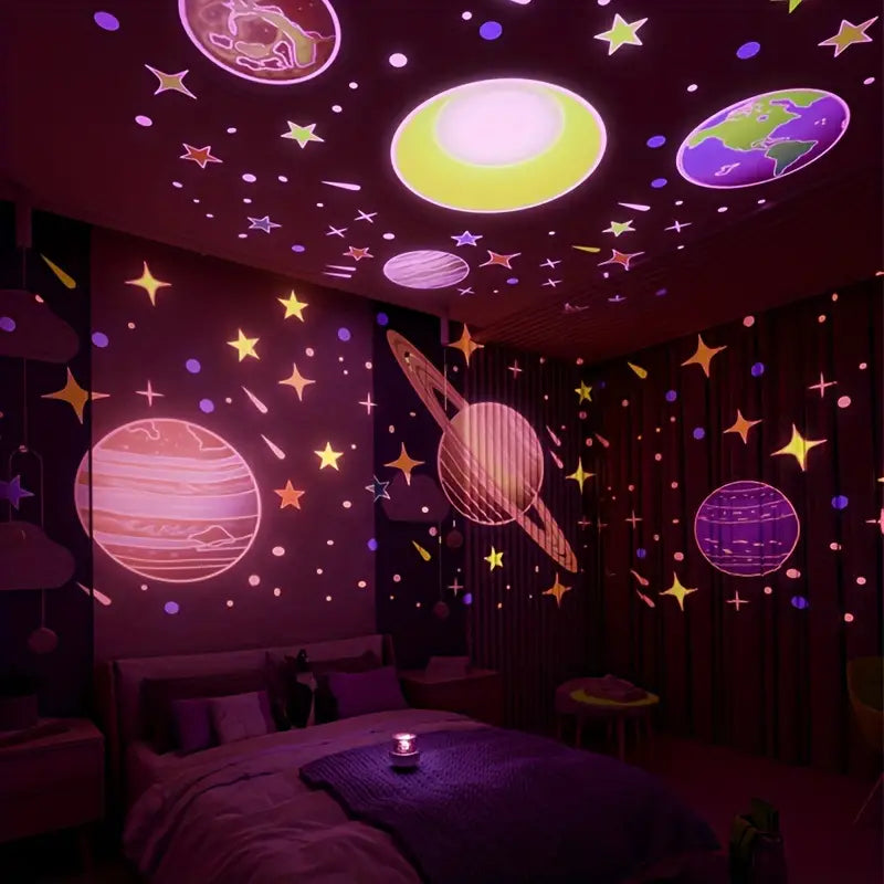 Star & Ocean Projection Night Light for Kids with Music & Remote Control | Rechargeable Galaxy Projector for Nursery Bedroom | Soothing | Thomler