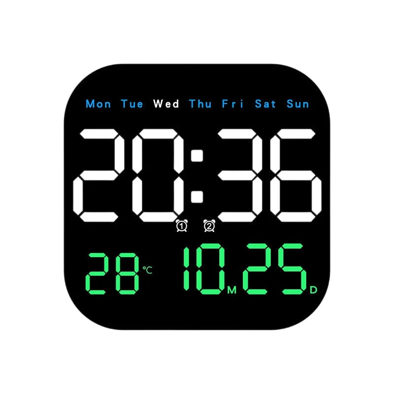 Desktop Alarm Clock with Remote Control, Temperature Display & Adjustable Brightness for Bedroom, Office | Thomler