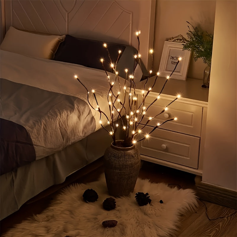 Illuminated Twig Branches with Flower Bulbs – Battery Operated Decorative Lights (Set of 2) | Thomler