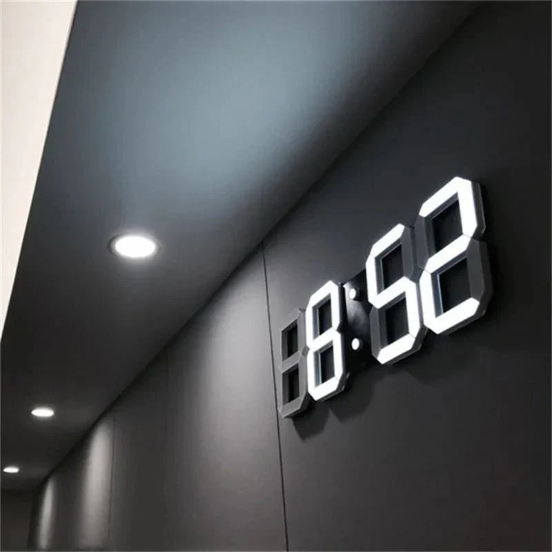 3D LED Digital Wall Clock with Adjustable Brightness | Modern Minimalist Display for Living Room, Bedroom & Office | USB Powered Time Piece | Thomler