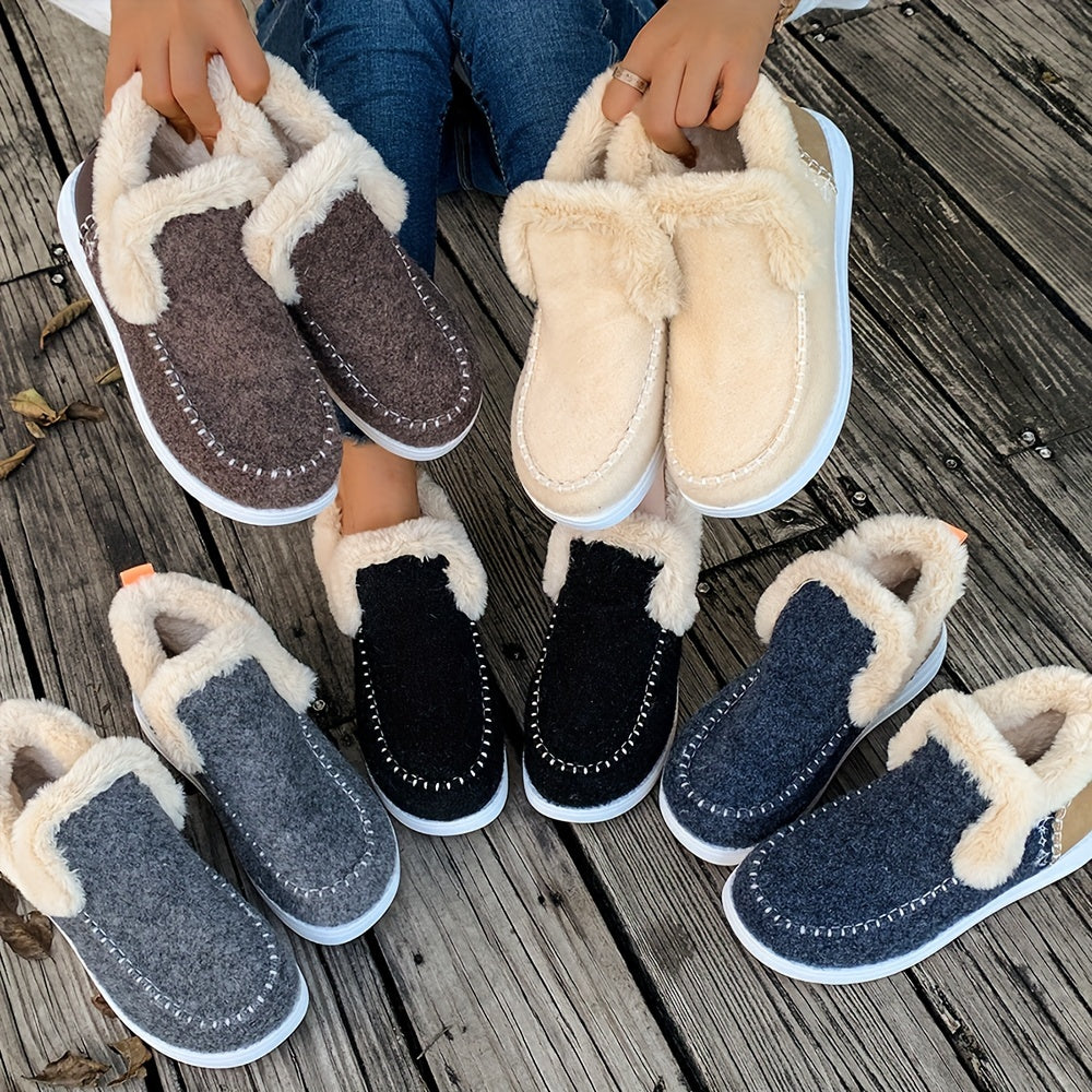 Women's Plush-Lined Slippers – Non-Slip Indoor House Shoes with Cozy Fleece for Winter Warmth & Everyday Comfort at Home | Thomler