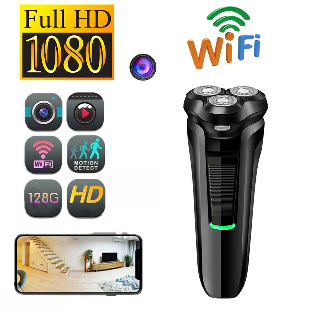 Compact Hidden Camera Disguised as Electric Shaver with 1080P Recording, WiFi Streaming & Motion Alerts for Home Security Monitoring | Thomler