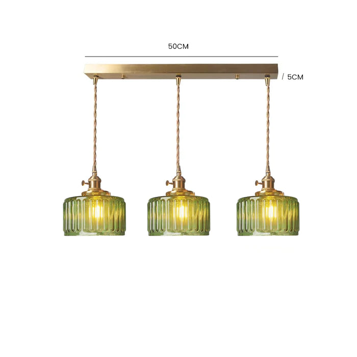 Glass Cylinder Hanging Light Fixture with Height-Adjustable Cord for Dining Room & Kitchen | Thomler