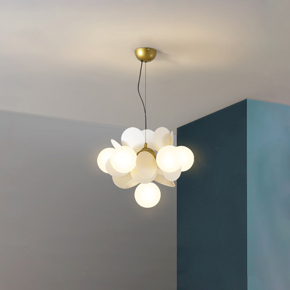 Modern Glass Acrylic Flower Branch LED Chandelier with Color Changing Light for Dining Room & Living Space | Thomler