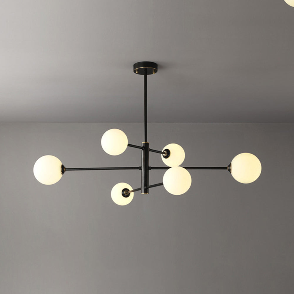 Bubble Glass Pendant Light with Metal Frame for Living Room & Bedroom – Modern Multi-Globe Chandelier for Dining Room & Entryway | Thomler