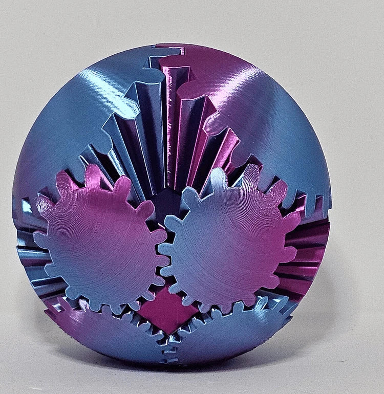 3D Printed Interlocking Gear Sphere Fidget Toy Desktop Stress Relief Ball Mechanical Puzzle for Focus & Anxiety | Thomler