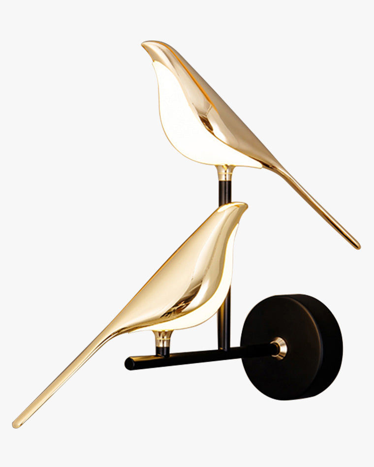 Wall Lamp Metal Bird Design 28.0 cm Black Gold Bedroom Hallway Decorative LED Accent Light Artistic Indoor Sconce | Thomler