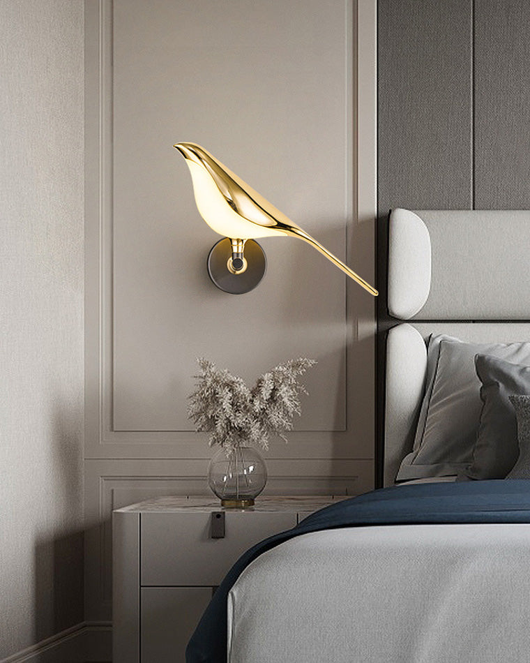 Wall Lamp Metal Bird Design 28.0 cm Black Gold Bedroom Hallway Decorative LED Accent Light Artistic Indoor Sconce | Thomler