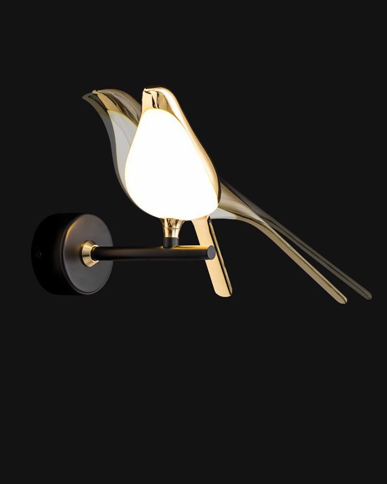 Wall Lamp Metal Bird Design 28.0 cm Black Gold Bedroom Hallway Decorative LED Accent Light Artistic Indoor Sconce | Thomler