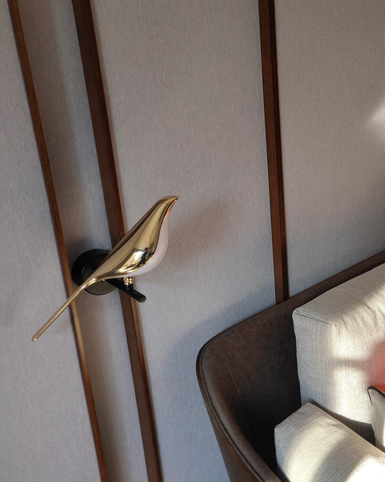 Wall Lamp Metal Bird Design 28.0 cm Black Gold Bedroom Hallway Decorative LED Accent Light Artistic Indoor Sconce | Thomler