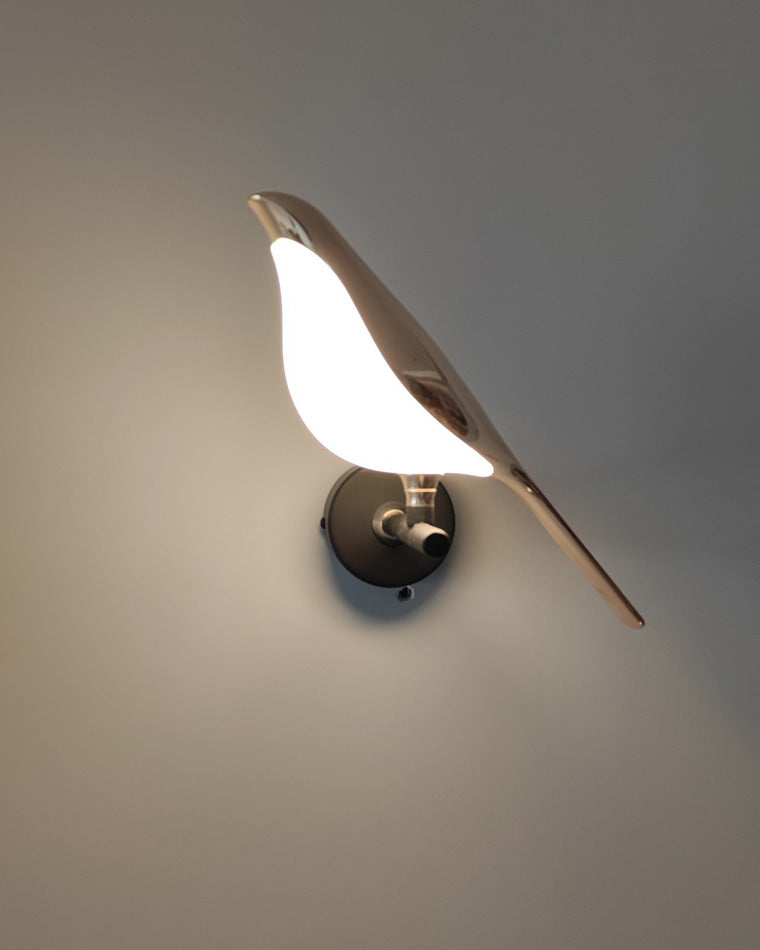 Wall Lamp Metal Bird Design 28.0 cm Black Gold Bedroom Hallway Decorative LED Accent Light Artistic Indoor Sconce | Thomler