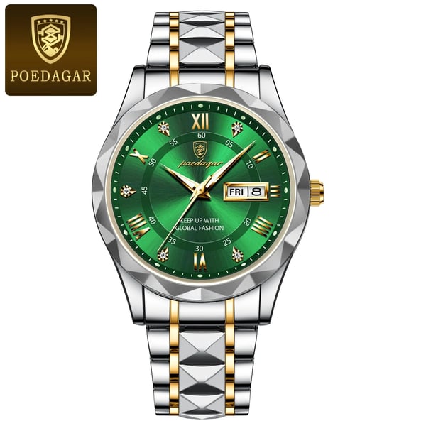 Men's Analog Quartz Watch with Luminous Hands, Date Window, and Stainless Steel Band for Business & Everyday Wear | Thomler