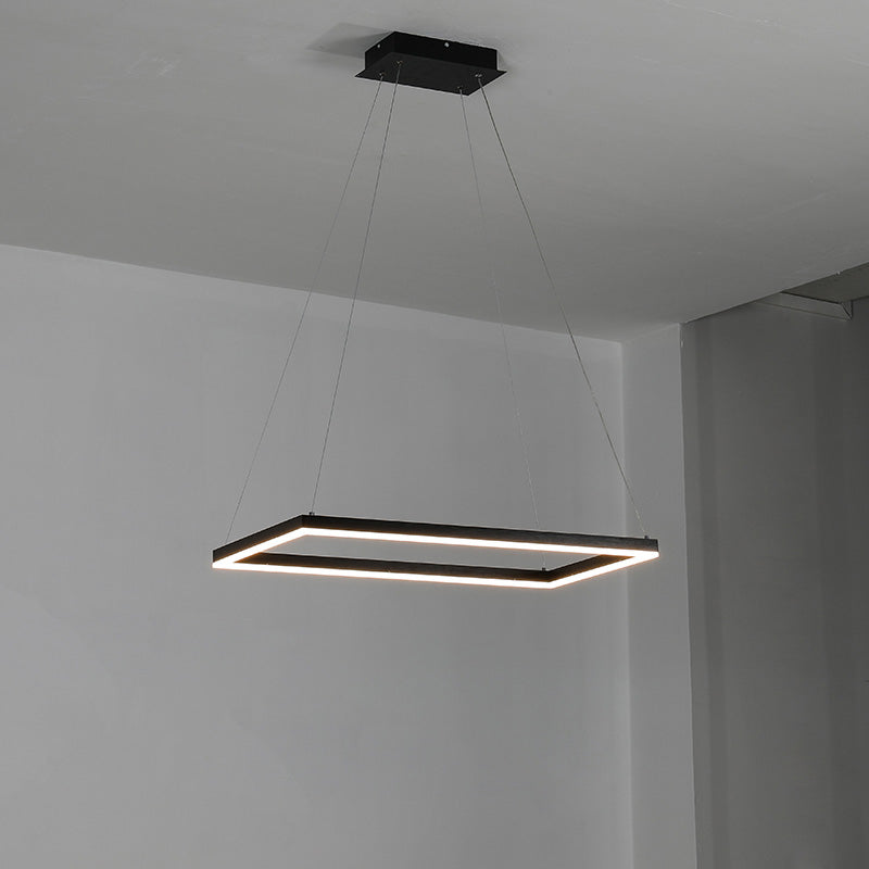 Chandelier Metal Integrated LED 47 in Adjustable Black Living Room Dining Room Pendant Light | Thomler