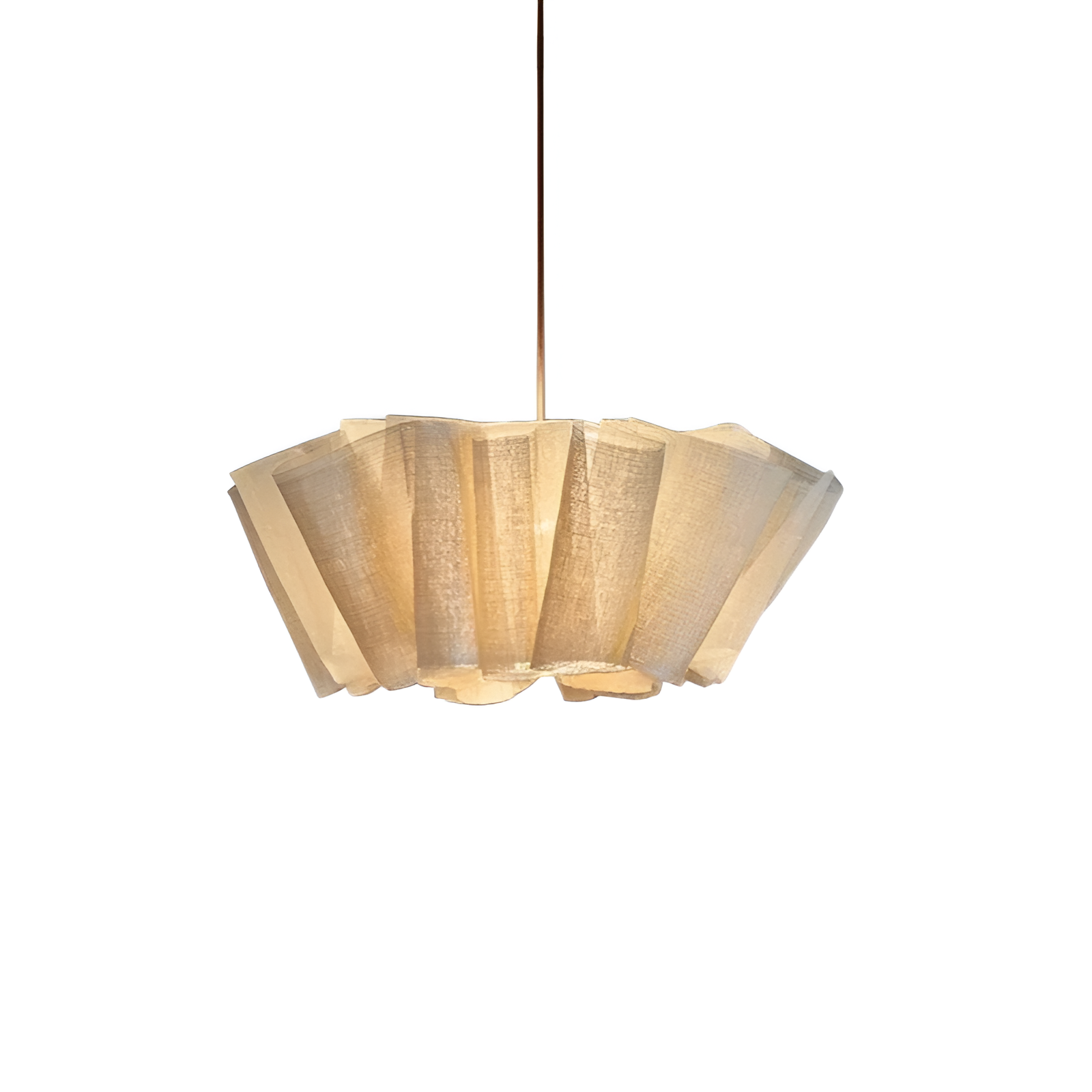 Pendant Light Fabric Pleated Shade 15.7 in Warm Cream Dining Room Kitchen Island Hanging Ceiling Lamp Scandinavian Japanese Style | Thomler