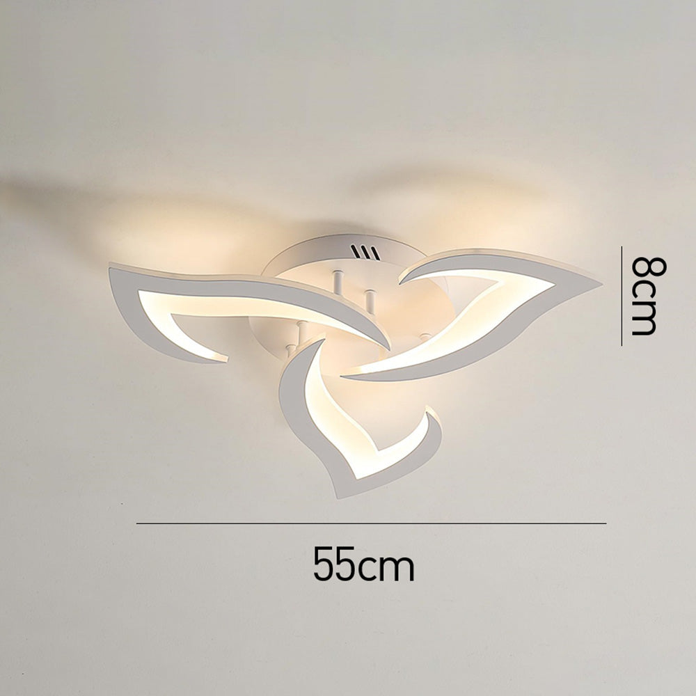 Flower-Shaped Semi-Flush Ceiling Light with Integrated LED for Living Room Bedroom Hall Modern Decorative Lighting Fixture 21.6in or 26in | Thomler
