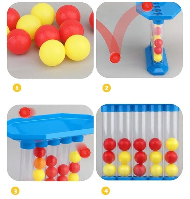 Desktop Tabletop Skill Game for Kids & Adults - 4-in-a-Row Strategy Challenge with Ball Launcher - Indoor Family Activity Game for 2 Players | Thomler