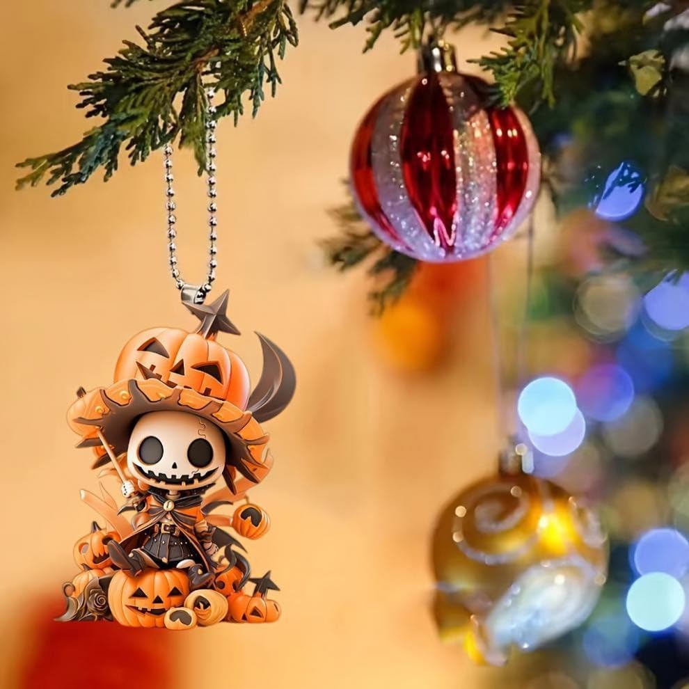 Flat Acrylic Skeleton Ornament – Festive Desktop Figurine for Year-Round Gothic Charm & Seasonal Display | Thomler