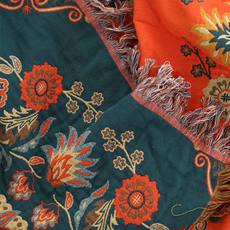 Reversible Cotton Quilt Lightweight Floral Bedspread for All Seasons Queen King Full Size Breathable Coverlet | Thomler