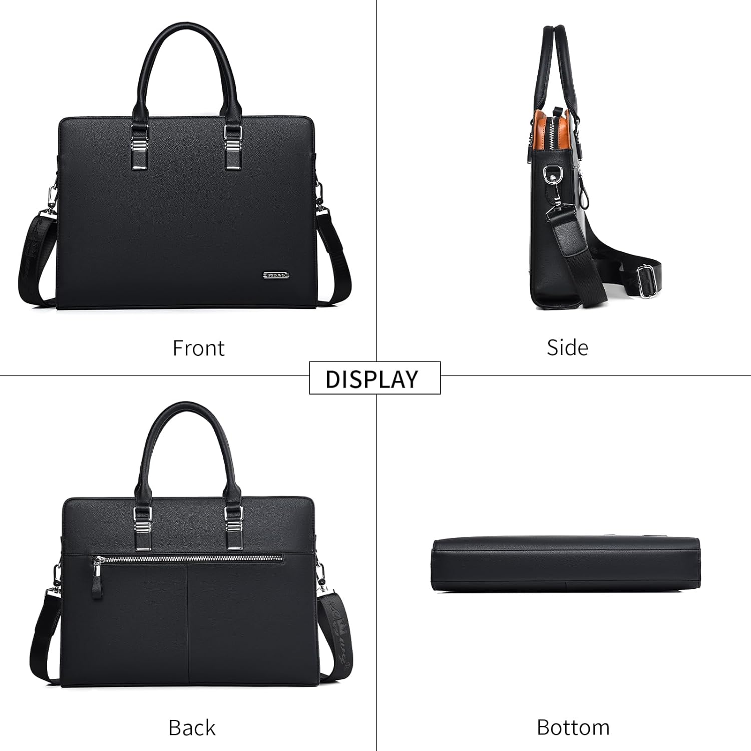 Executive Leather Laptop Bag 15.6-Inch for Work Travel School Office Business Men Women Professionals | Thomler