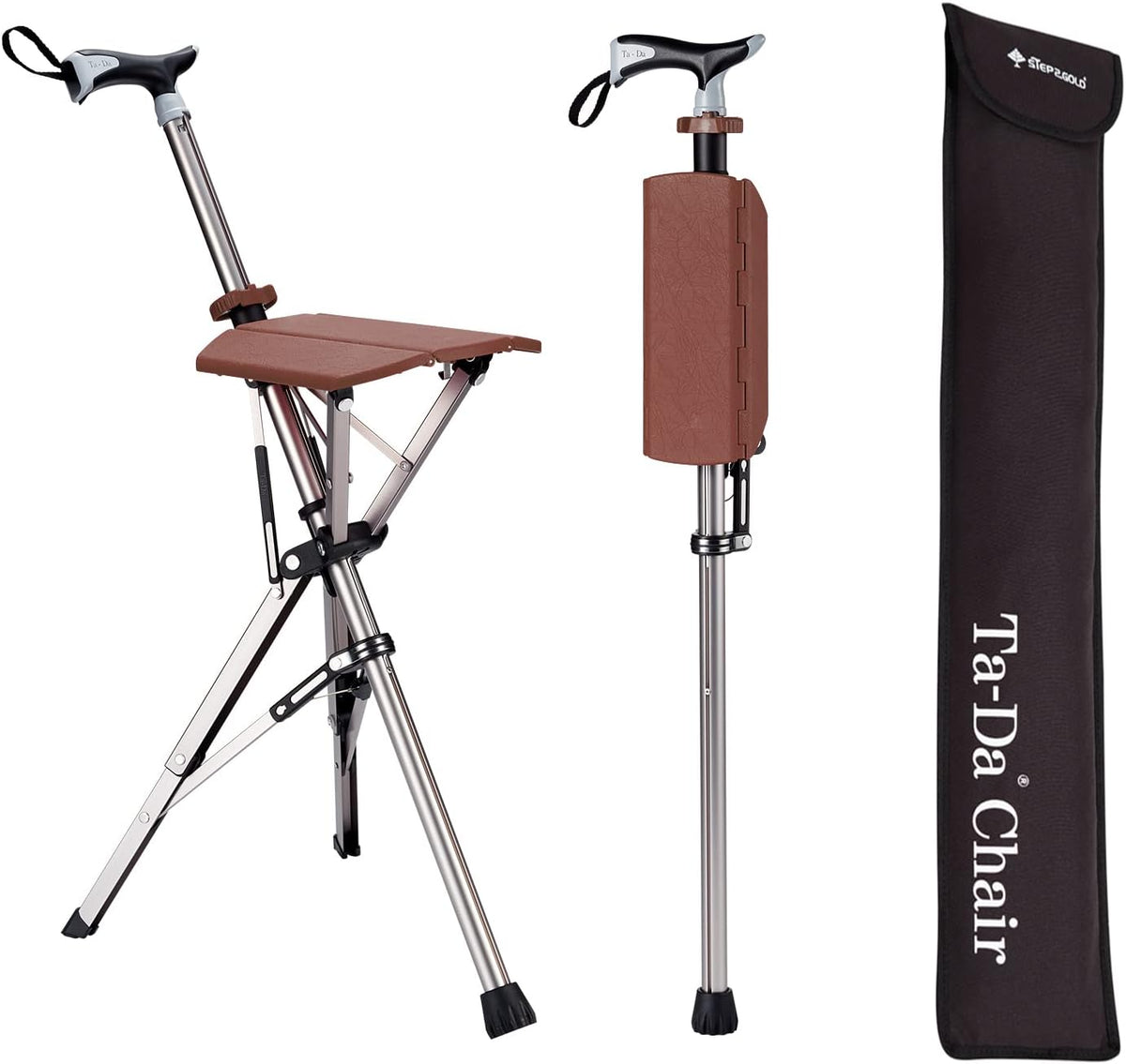 Folding Walking Stick with Built-In Seat for Hiking & Outdoor Rest Breaks | Thomler