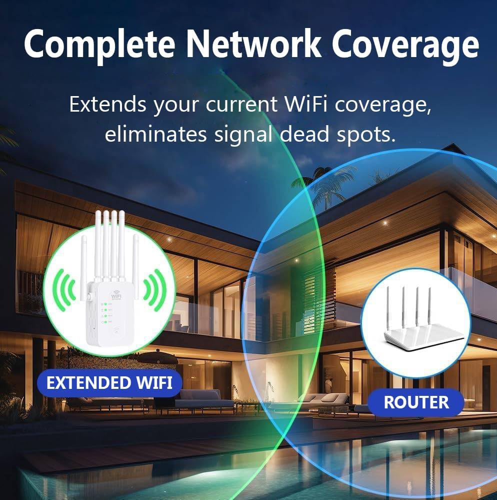 Weatherproof Wireless Range Extender for Outdoor WiFi Coverage | All-Weather Signal Booster for Yard, Patio & Garage Connectivity | Thomler