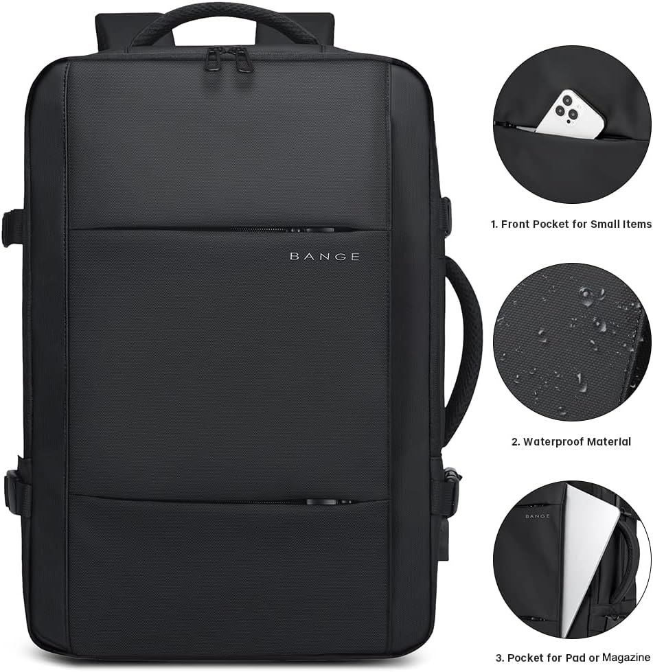 Convertible Carry-On Backpack with Laptop Compartment | Water-Resistant Travel Bag with Duffle Mode | Fits 17-Inch Laptop | Security Pocket | Thomler