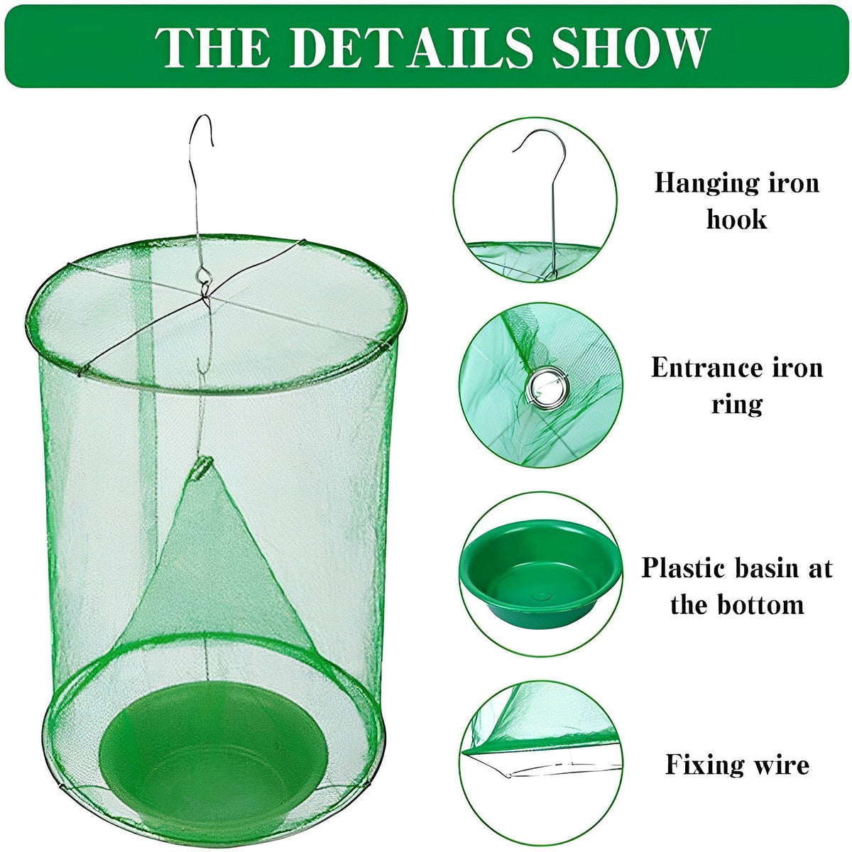 Reusable Outdoor Fly Catcher Trap with Natural Bait for Barns, Patios & Gardens | Thomler