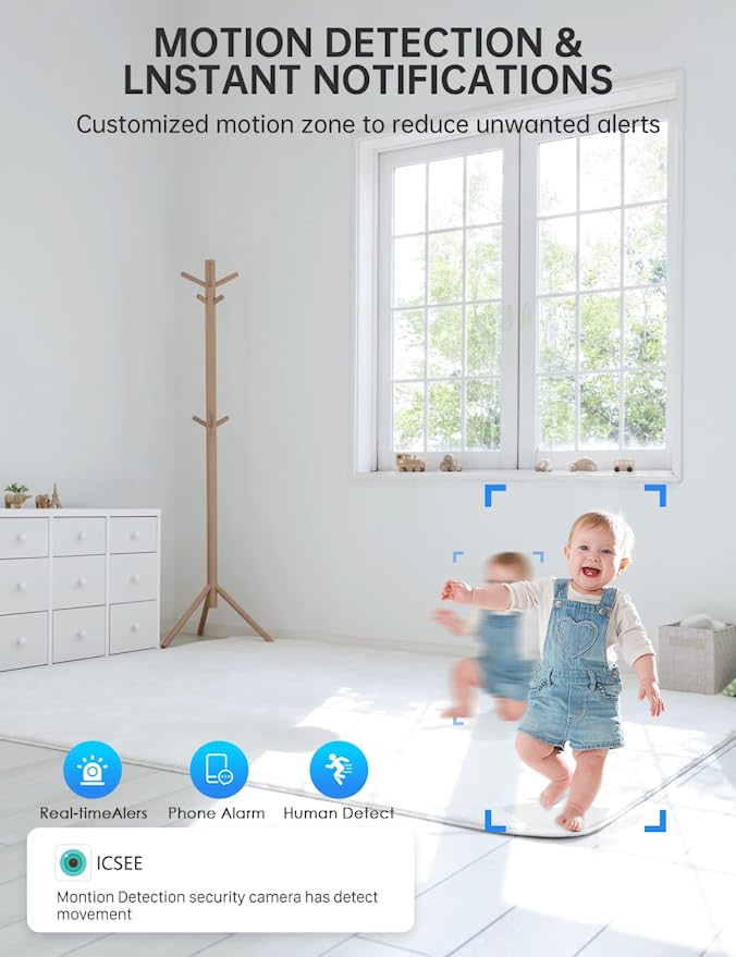 360° Motion-Tracking Security Camera with Two-Way Audio & Night Vision – Screw-In Design, HD Recording, App Control | Thomler