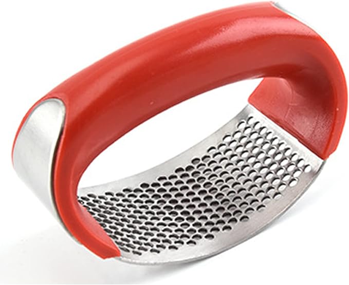 Stainless Steel Garlic Press with Ergonomic Handle for Effortless Mincing | Kitchen Gadget Tool for Crushing Fresh Garlic & Ginger | Thomler