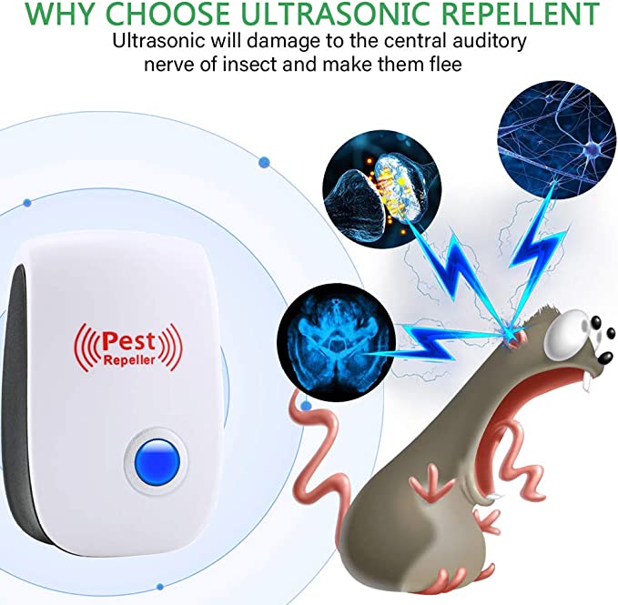 Ultrasonic Pest Repeller for Rodents and Insects – Silent Electronic Device for Home Use – Safe Around Kids and Pets – Covers 800 sq ft | Thomler