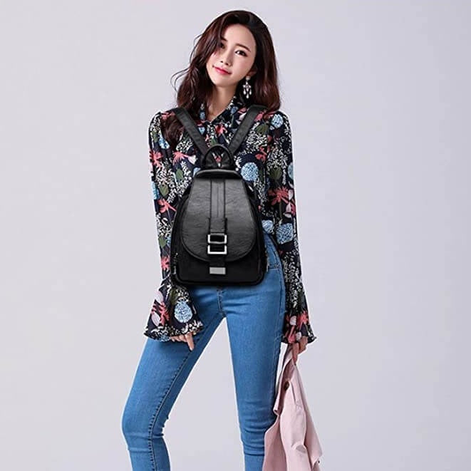 Women's Leather Backpack Purse | Convertible Shoulder Bag for Work & Travel | Handcrafted Premium Cowhide | Multi-Pocket Design | Thomler