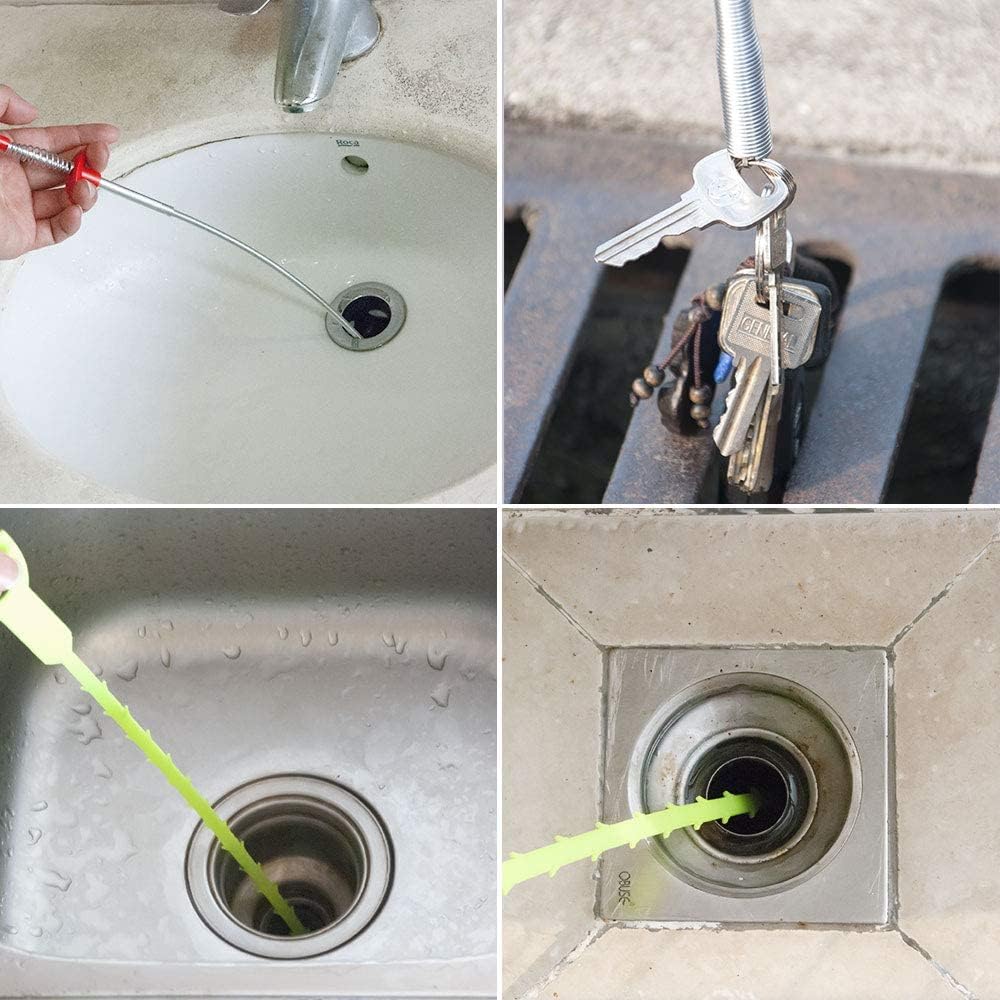 Flexible Claw Drain Retrieval Tool for Sink Shower Tub Hair Clog Removal Plumbing Home Kitchen Bathroom | Thomler