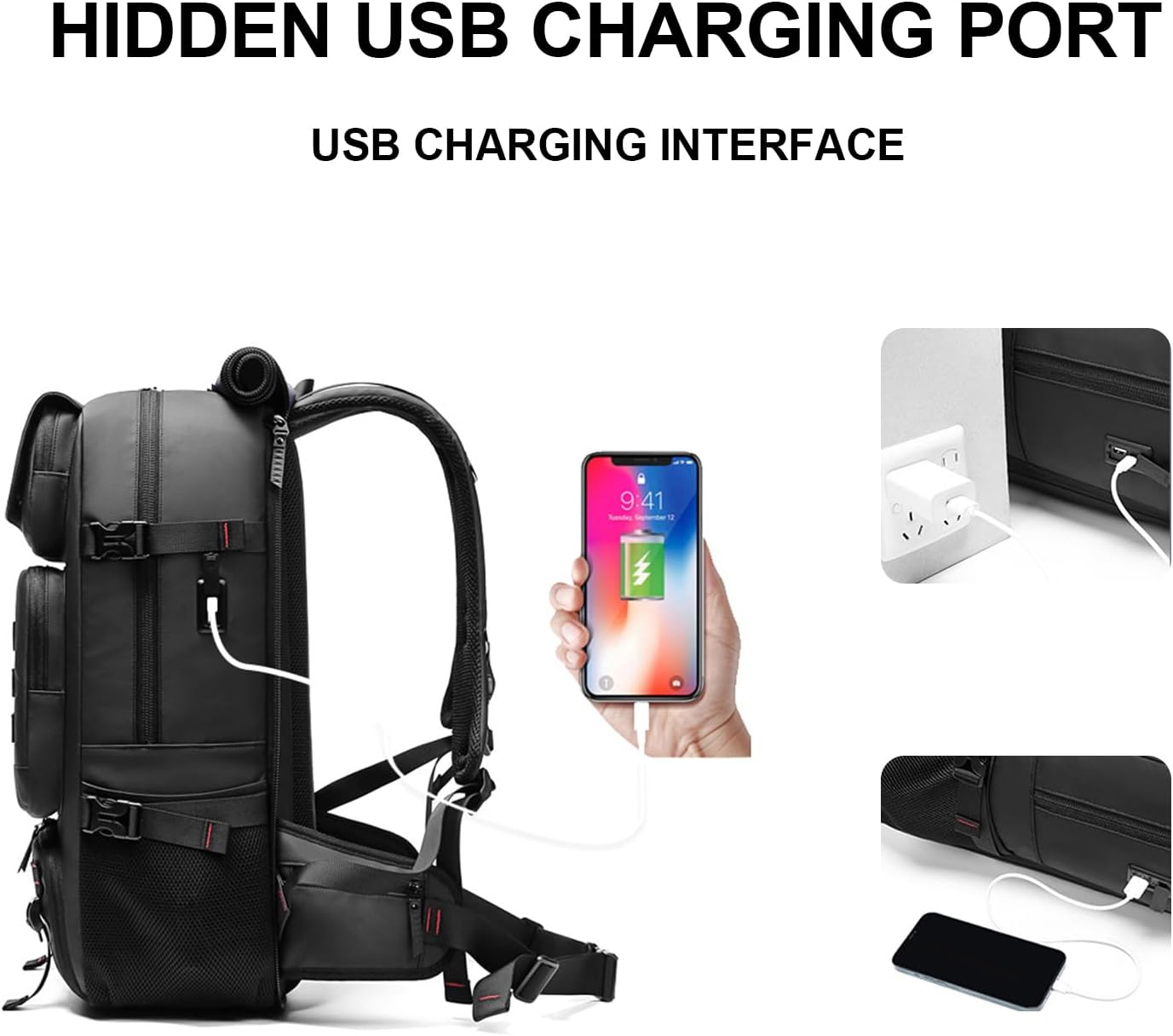 Large Capacity Backpack with Laptop Sleeve, Separate Shoe Storage & Charging Port for Travel, Hiking & Commuting | Thomler