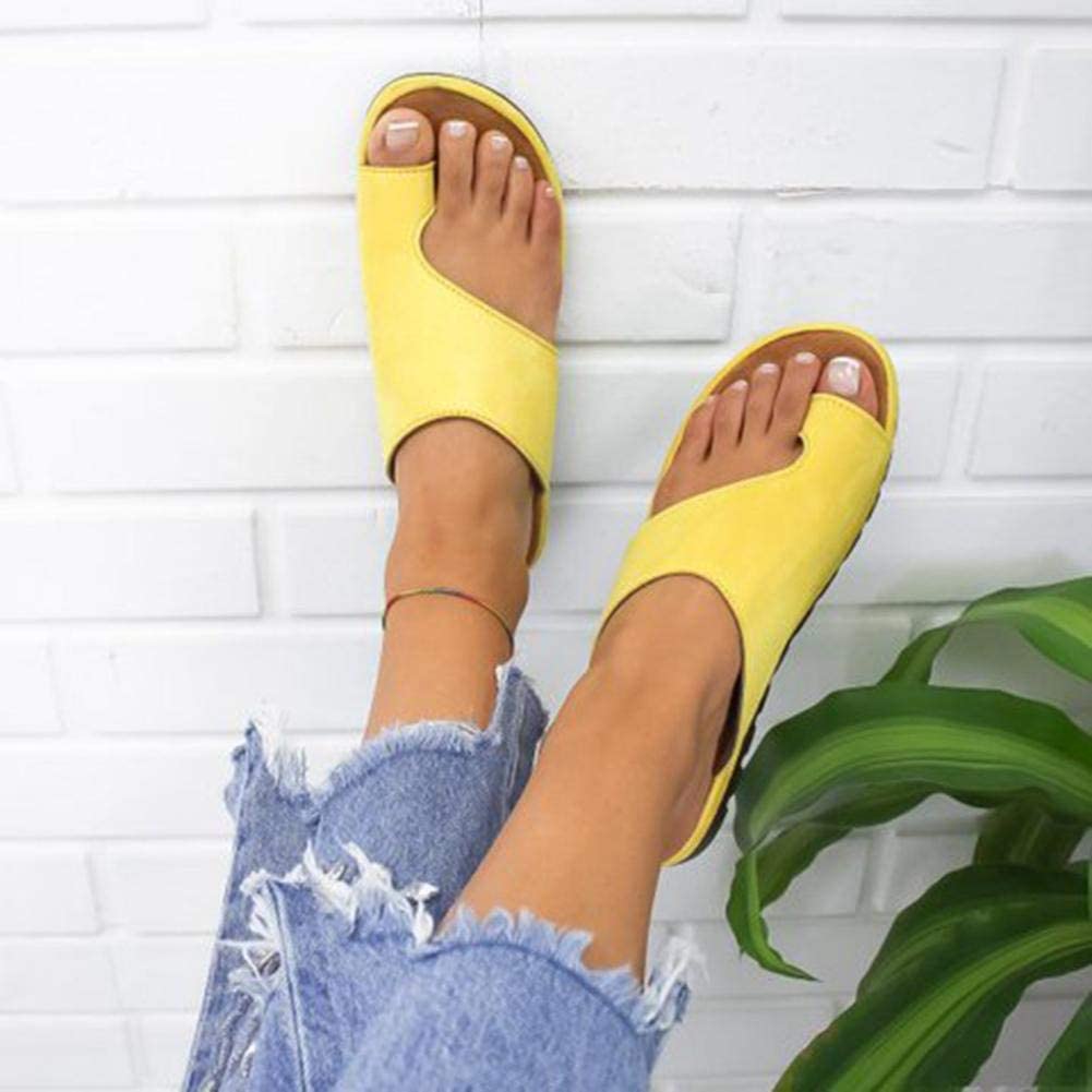 Women's Toe-Post Slip-On Sandals Foam Cushion Flat Comfort Footbed Faux Leather Open-Toe Summer Everyday | Thomler