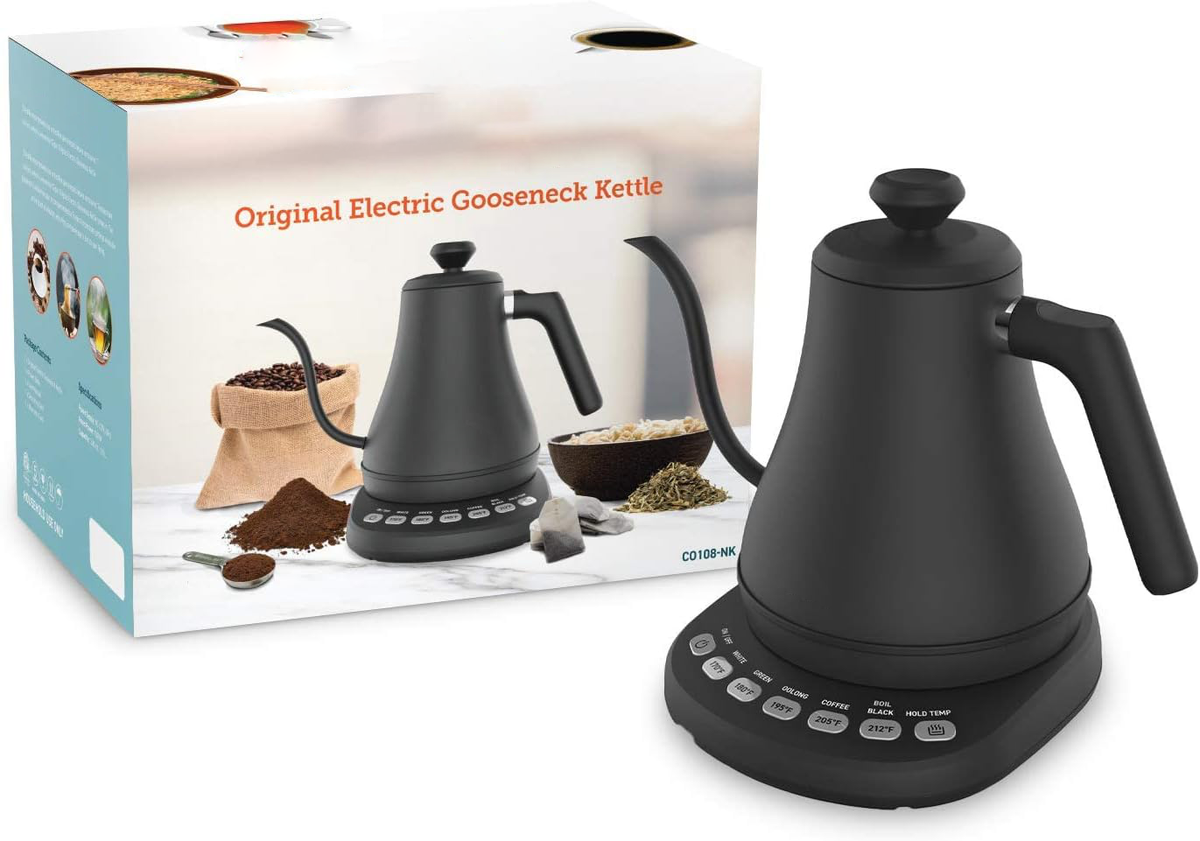 1200W Precision Pour Kettle with Digital Temp Control & Swan Neck Spout for Coffee & Tea | Thomler