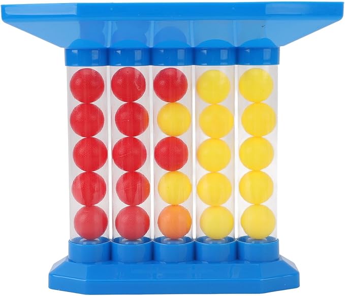 Desktop Tabletop Skill Game for Kids & Adults - 4-in-a-Row Strategy Challenge with Ball Launcher - Indoor Family Activity Game for 2 Players | Thomler