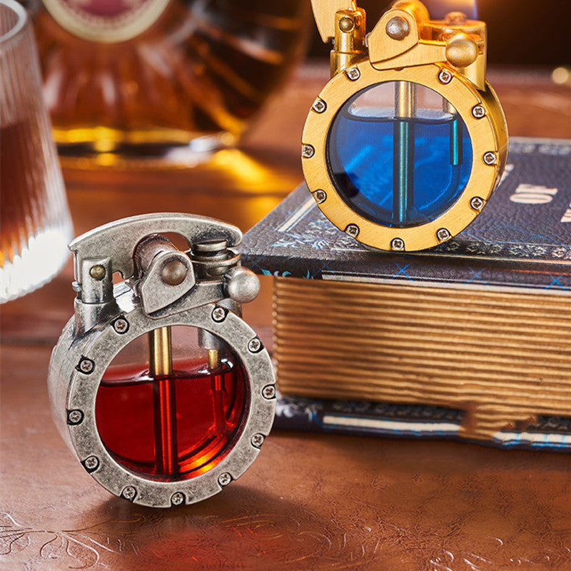 Classic See-Through Fuel Lighter with Metal Construction for Everyday Use and Collecting | Thomler