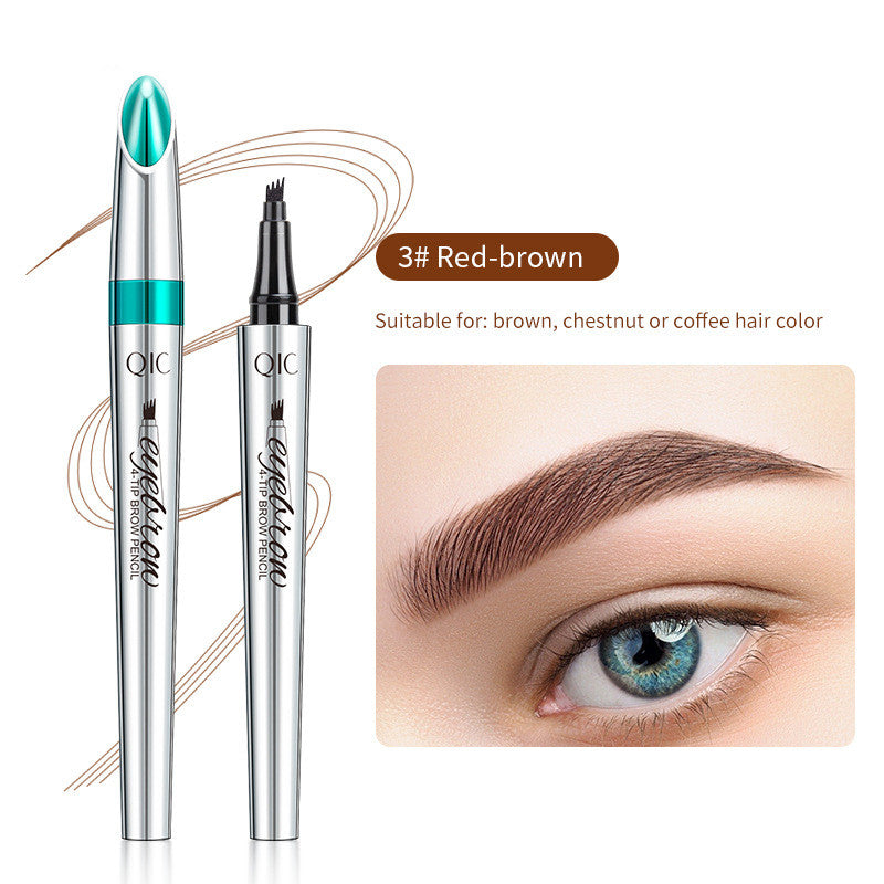 Four-Tip Brow Pen with Hair-Stroke Applicator for Natural Eyebrow Filling | Waterproof Long-Wear Makeup Tool | Thomler