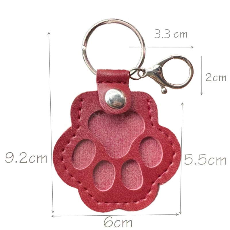 Pet Memorial Keychain with Hidden Keepsake Chamber – Leather Paw Print Charm for Dog & Cat Lovers | Thomler