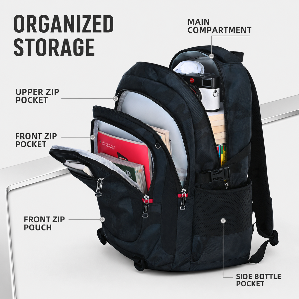 Multi-Compartment Student Backpack with Padded Laptop Sleeve & Adjustable Straps for School, College & Everyday Use | Thomler