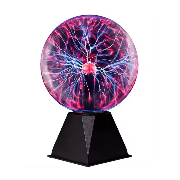 Electric Plasma Globe Touch Lamp with Lightning Effects for Desk or Nightstand | USB & Battery Powered Science Display Light for Bedroom | Thomler