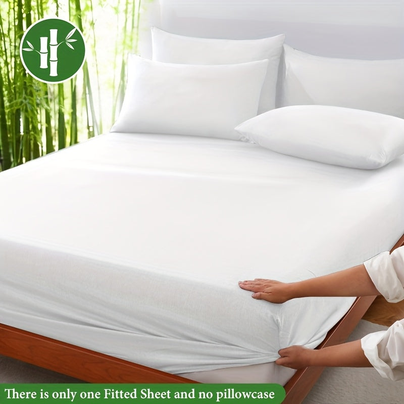 Bamboo Fiber Fitted Sheet Deep Pocket Breathable Cooling Bed Sheet Moisture Wicking Soft Bedding for Summer Twin Full Queen King Cal King | Thomler