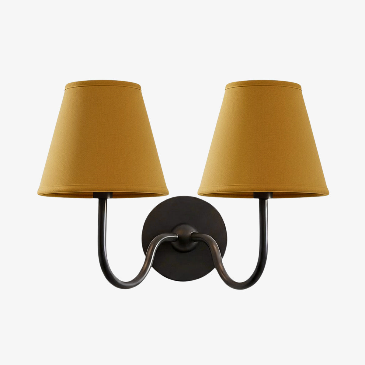 Brass Sconce with Fabric Drum Shade – 1 or 2 Light Hardwired Fixture for Bedroom, Hallway & Living Room | Thomler