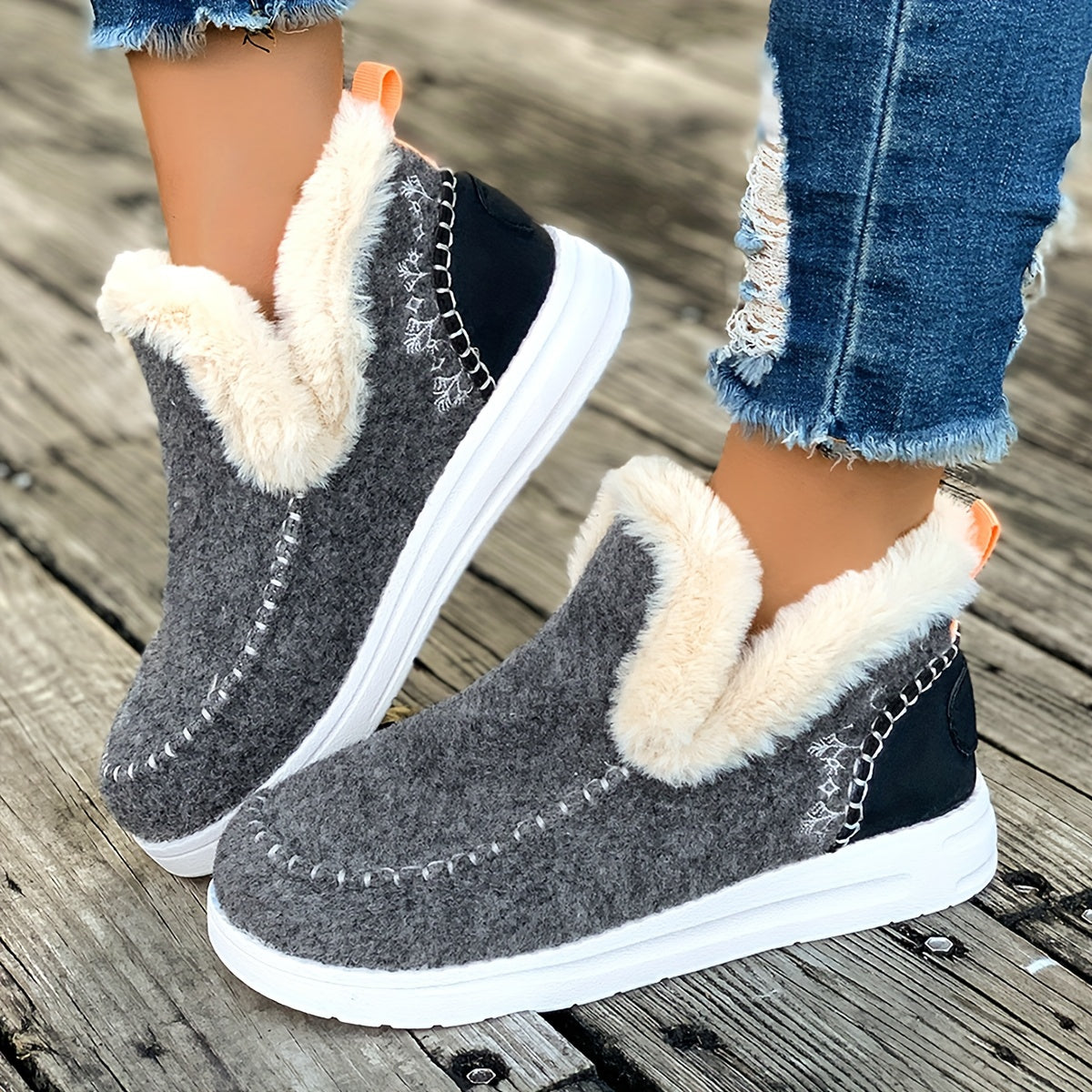 Women's Plush-Lined Slippers – Non-Slip Indoor House Shoes with Cozy Fleece for Winter Warmth & Everyday Comfort at Home | Thomler