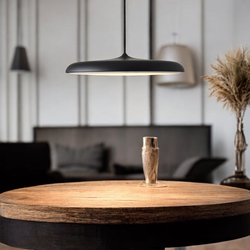 Pendant Light Metal Acrylic LED 25.0 cm Black Dining Room Kitchen Island Hanging Ceiling Lamp Scandinavian Minimalist | Thomler