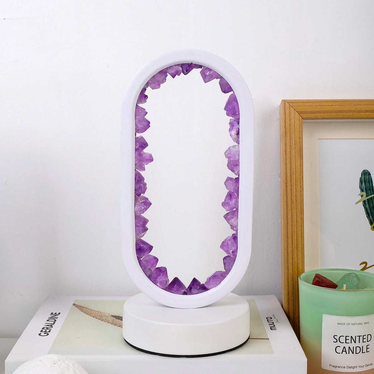 Genuine Crystal Stone Mood Lamp for Relaxation & Meditation, Handcrafted Mineral Accent Light for Home Décor | Thomler