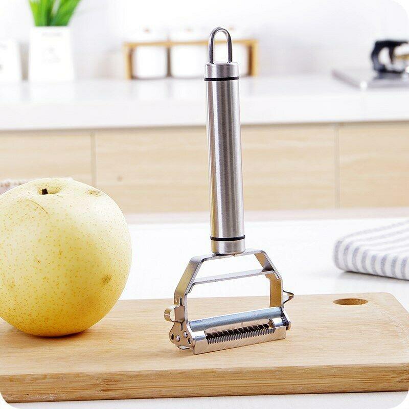 Dual-Blade Vegetable Peeler with Julienne Slicer | Stainless Steel Kitchen Tool for Potatoes Carrots Zucchini Cucumbers Apples | Dishwasher | Thomler