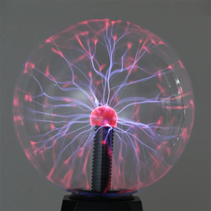 Electric Plasma Globe Touch Lamp with Lightning Effects for Desk or Nightstand | USB & Battery Powered Science Display Light for Bedroom | Thomler