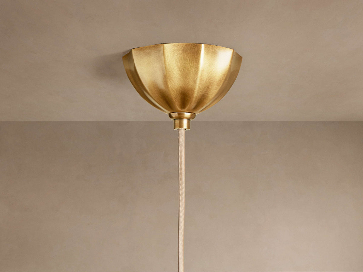 Spherical Glass Ceiling Light Fixture Cream Panel Shade Brass 12 16 20 Inch Hanging Lamp for Dining Room Kitchen Island Living Room | Thomler